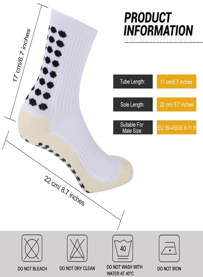 Ultrafun 5 Pairs Soccer Socks with Grip Pads Non Slip Football Basketball Sports Socks for Men Women (5Pairs-Black) - Image 2
